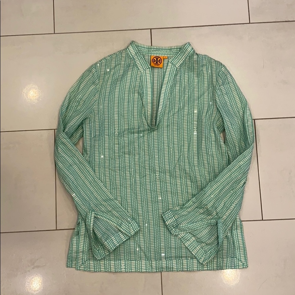 Tory Burch mint green tunic size 6